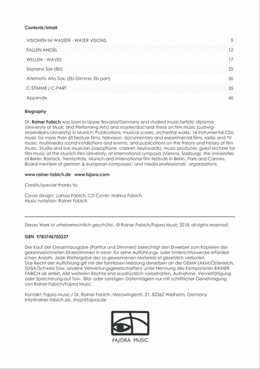 THREE SAX REPAINTINGS for saxophone & piano Small Ensemble scores gallery preview page 3