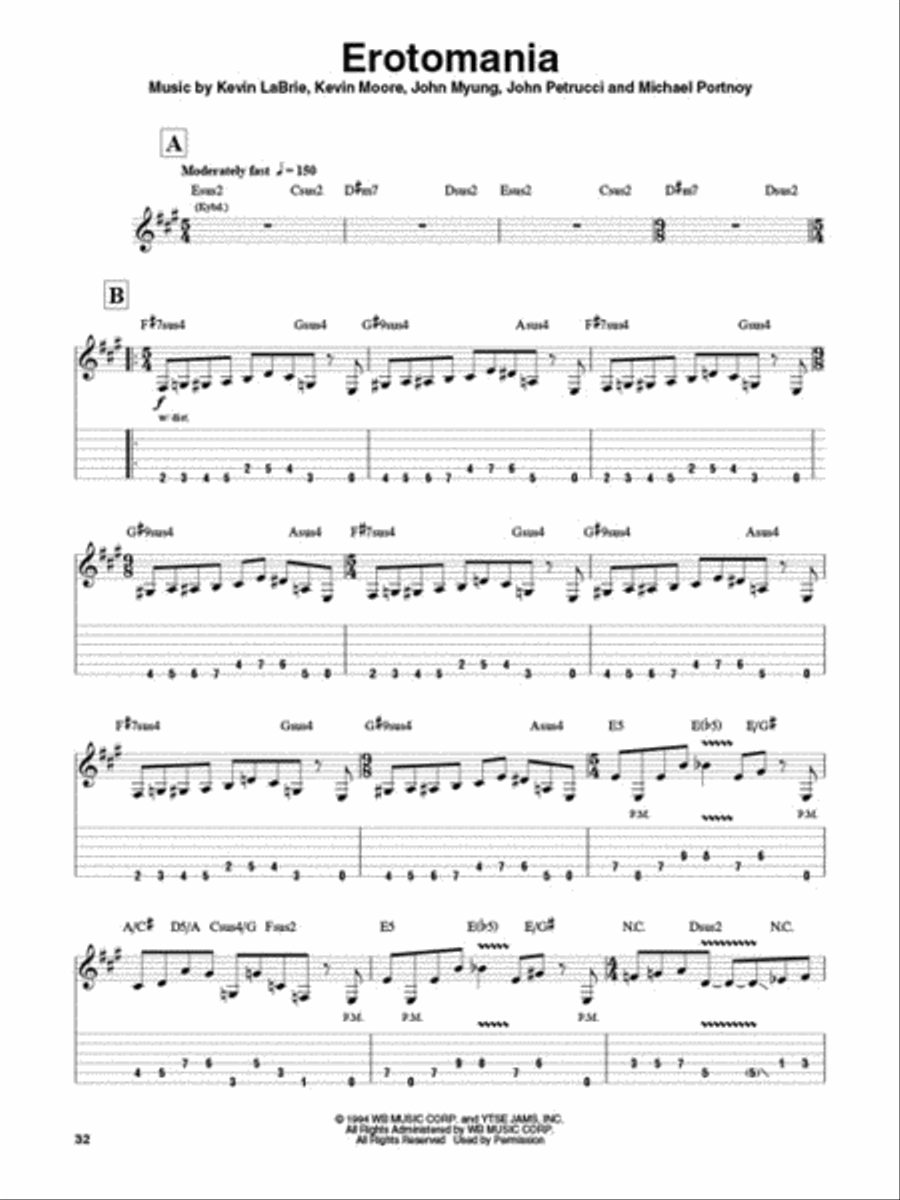 Dream Theater Guitar Tablature scores gallery preview page 4