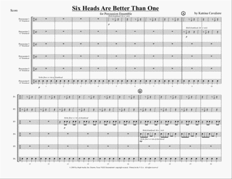 Six Heads Are Better Than One Score scores gallery preview page 2
