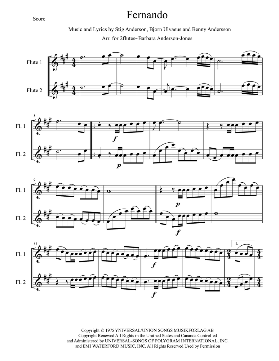 Fernando Flute Duet scores gallery preview page 1