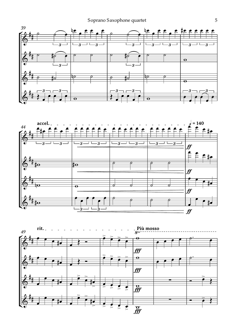 Swan Lake Tchaikovsky Soprano Saxophone Quartet Soprano Saxophone scores gallery preview page 6