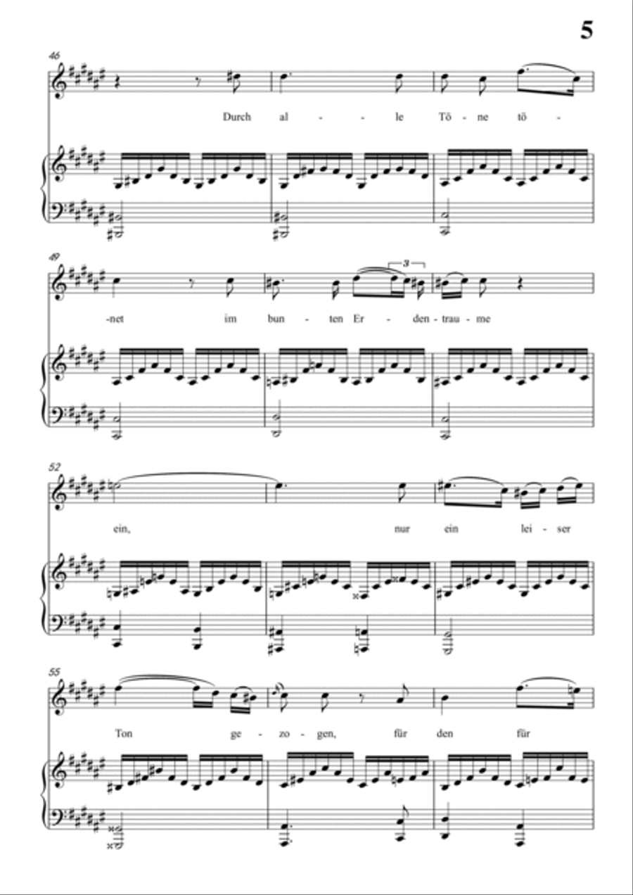 Schubert-Die Gebüsche in #F for Vocal and Piano Voice scores gallery preview page 6