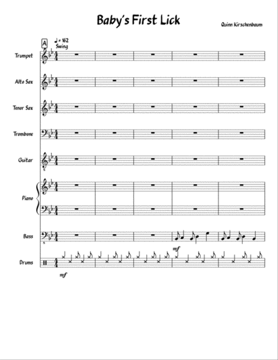 Baby's First Lick Baby's First Lick Jazz Ensemble scores gallery preview page 1