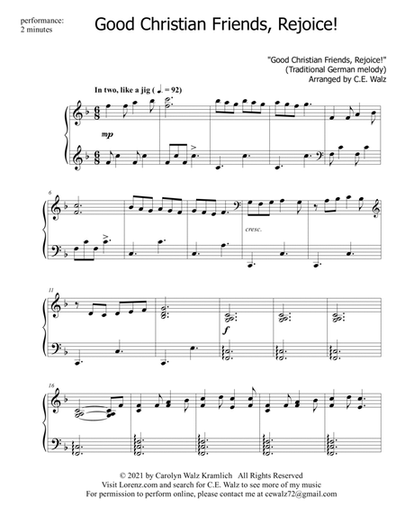 Good Christian Friends, Rejoice! ( a Christmas piano solo) image number null