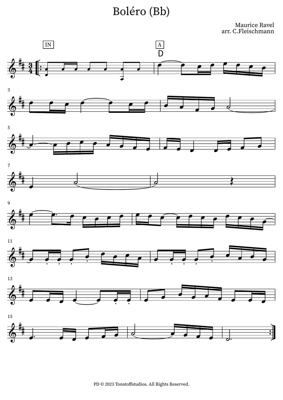 Boléro Piano scores gallery preview page 1