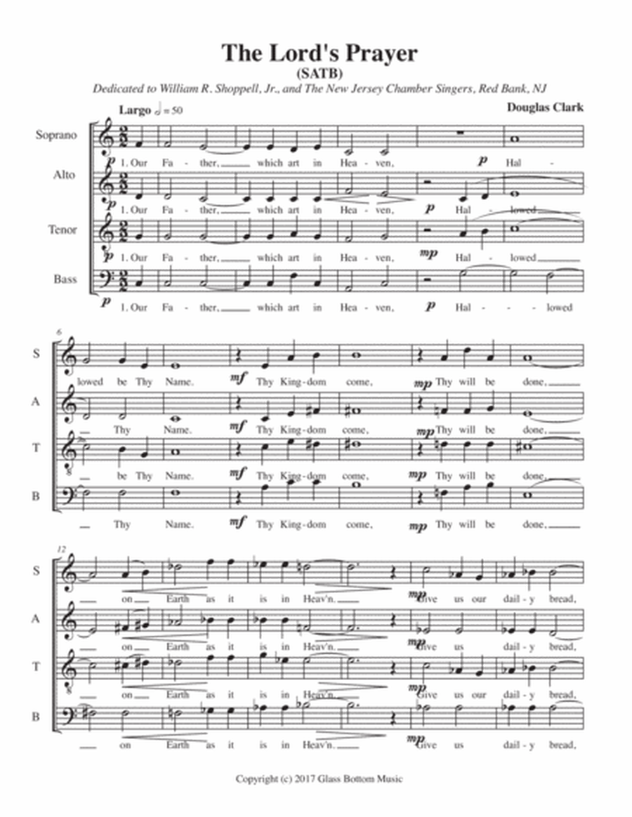 The Lord's Prayer - SATB image number null
