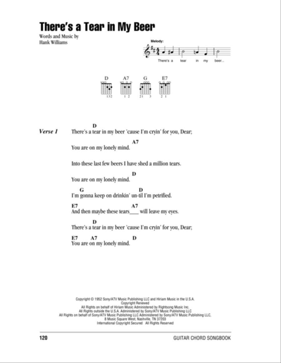 There's A Tear In My Beer Electric Guitar scores gallery preview page 1