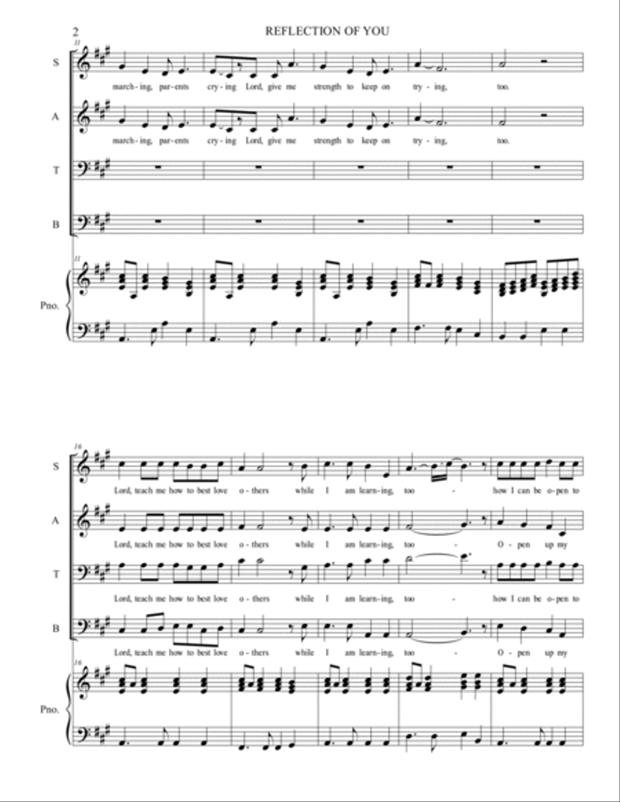 Reflection of You 4-Part scores gallery preview page 2