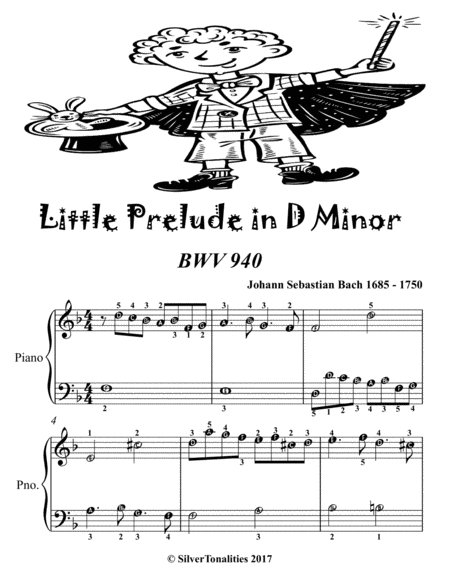 Little Prelude in D Minor Bwv 940 Easiest Piano Sheet Music 2nd Edition