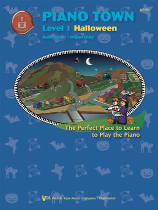 Book cover for Piano Town Halloween, Level One
