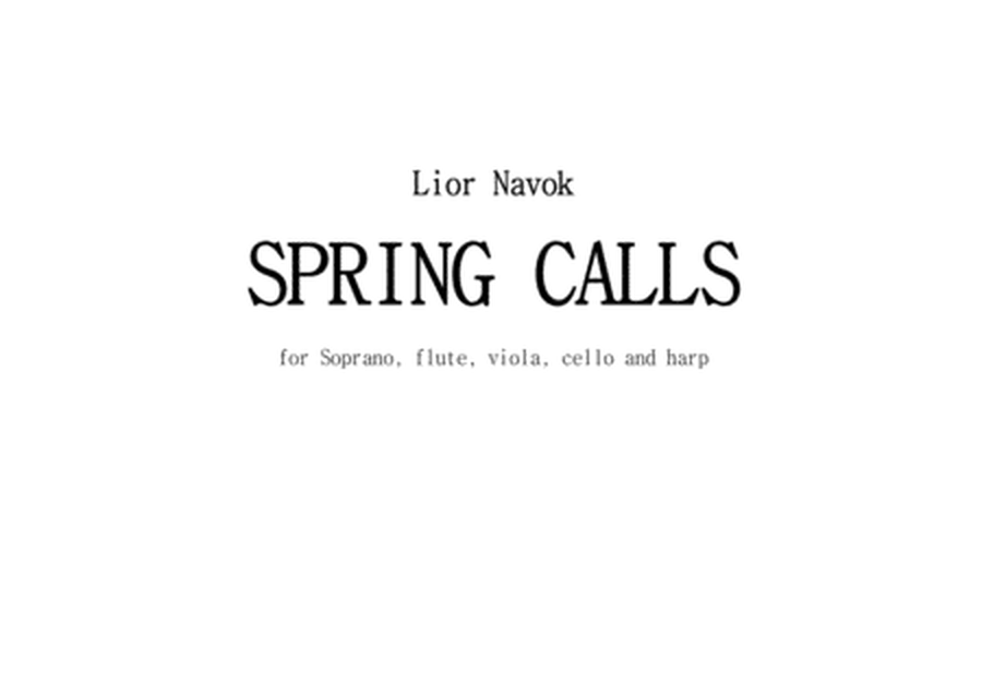 "Spring Calls" - for Soprano, Flute, Viola, Cello and Harp [Study Score] image number null