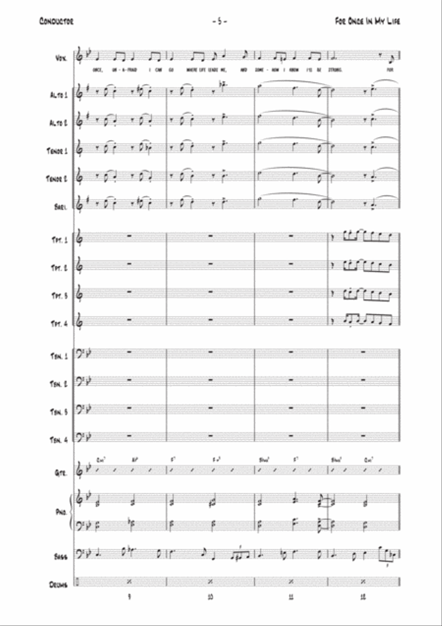For Once In My Life Jazz Ensemble scores gallery preview page 5