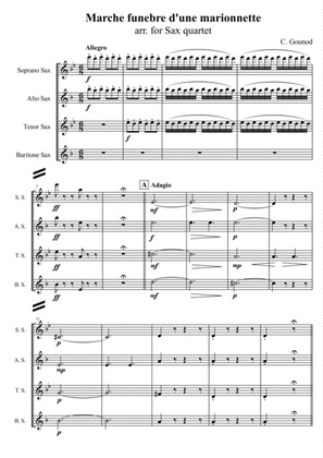 C. Gounod - Marche funebre d'une marionnette, arr. for Sax quartet