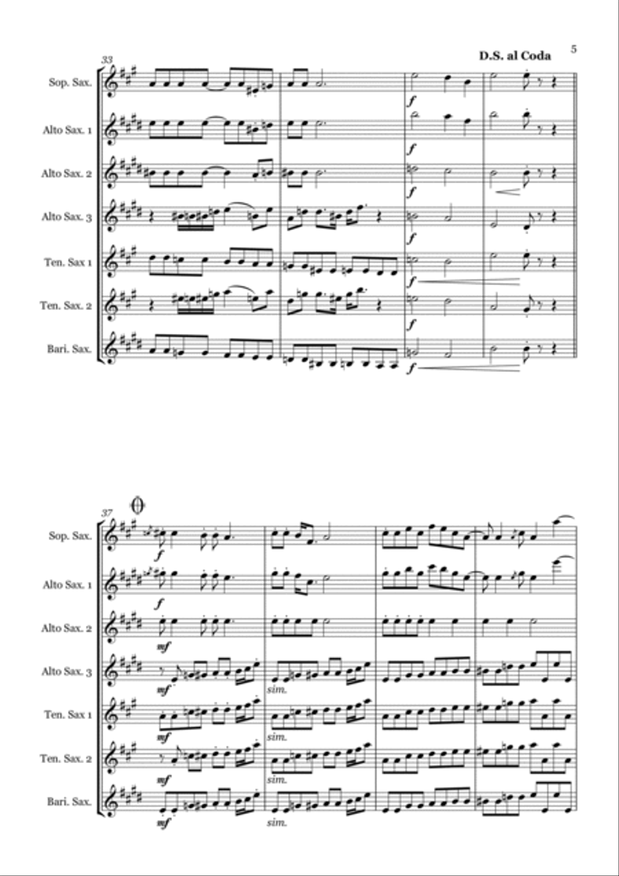 Lady Madonna Saxophone Quartet scores gallery preview page 5