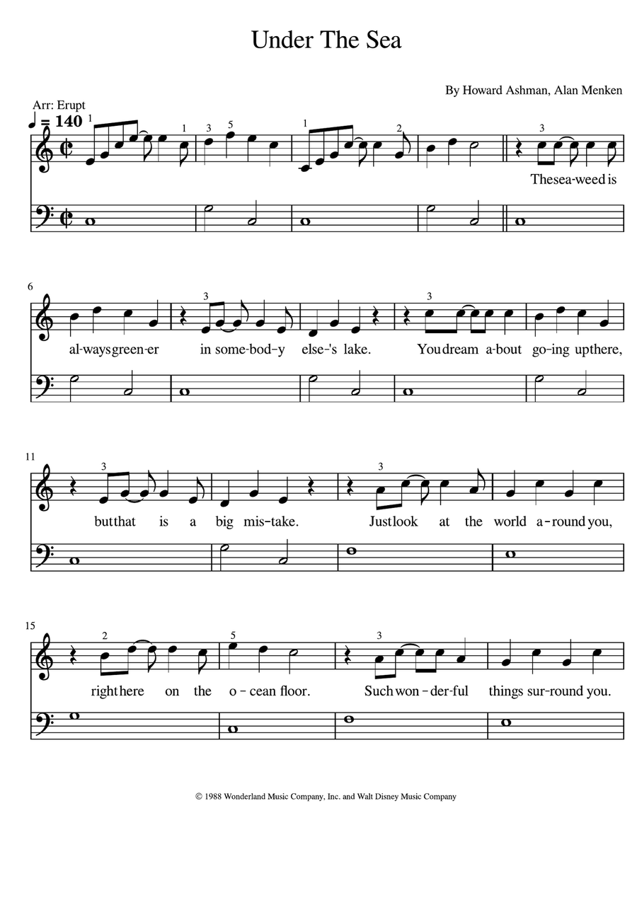 Under The Sea Under The Sea Piano Method scores gallery preview page 1