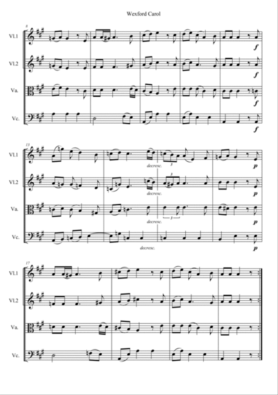 Wexford Carol String Quartet scores gallery preview page 2