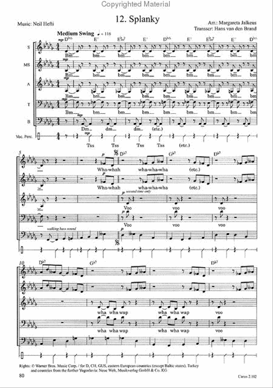 A Jazzy Dozen - Arrangements for Jazz and Pop Choir Choir scores gallery preview page 13