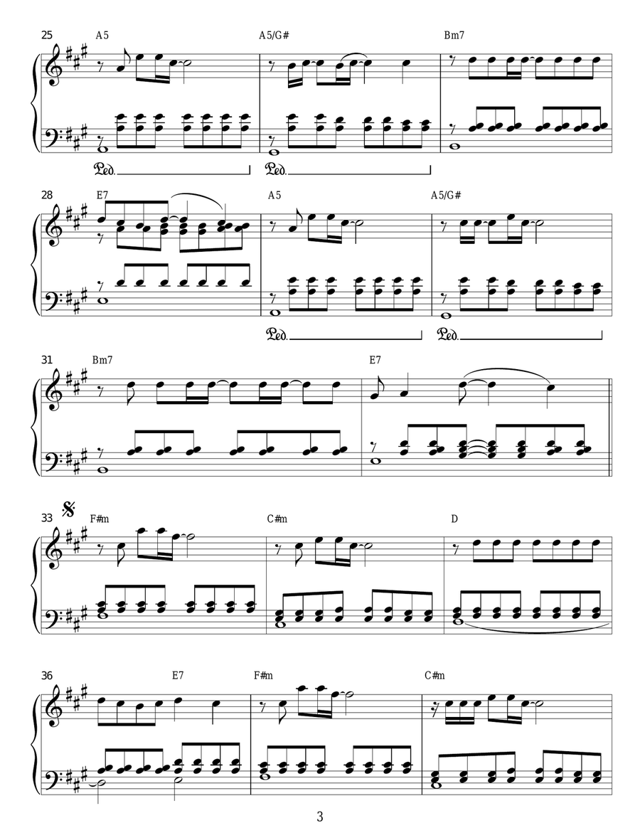 Somewhere Only We Know Piano Solo scores gallery preview page 3