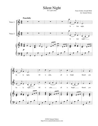 Silent Night - for 2-part choir with piano accompaniment