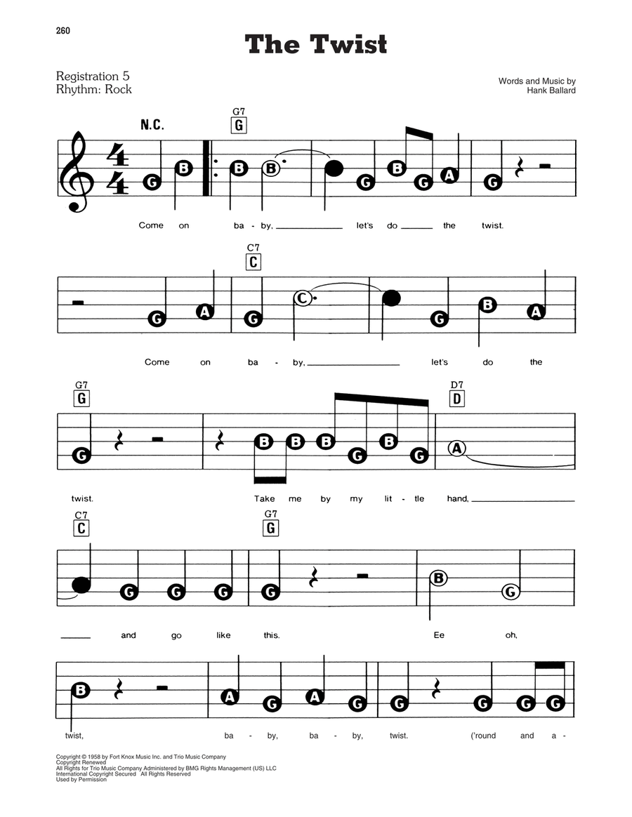 The Twist Electronic Keyboard scores gallery preview page 1