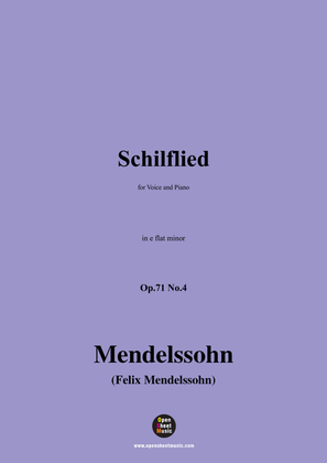 Book cover for F. Mendelssohn-Schilfied,Op.71 No.4,in e flat minor