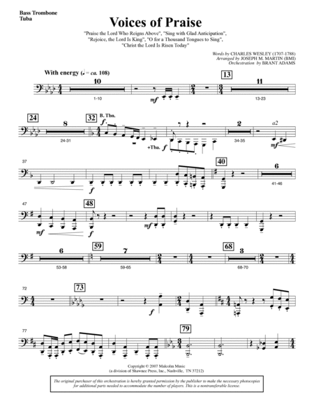 Testament of Praise (A Celebration of Faith) - Bass Trombone/Tuba
