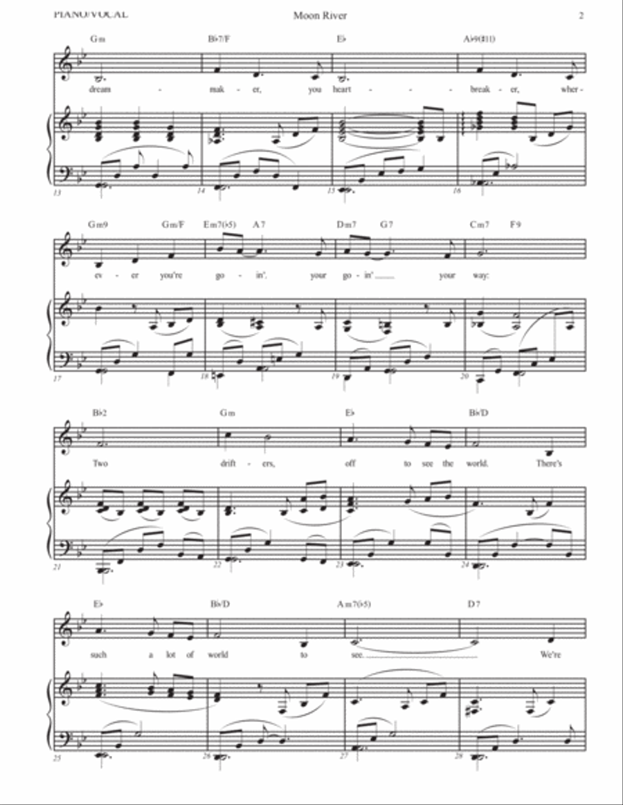 Moon River Moon River Voice scores gallery preview page 3