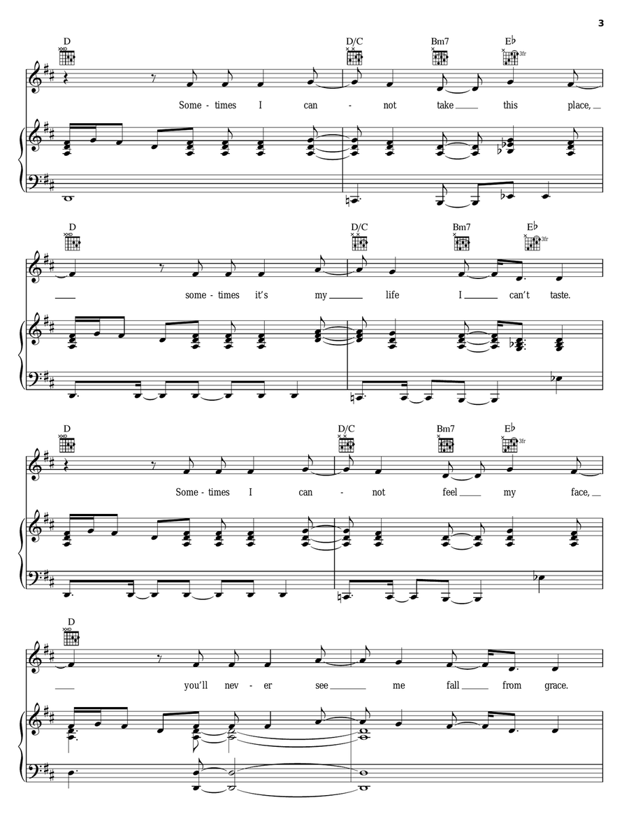 Freak On A Leash Piano, Vocal, Guitar scores gallery preview page 3