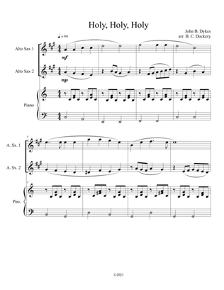 Book cover for Holy, Holy, Holy (alto sax duet) with optional piano accompaniment