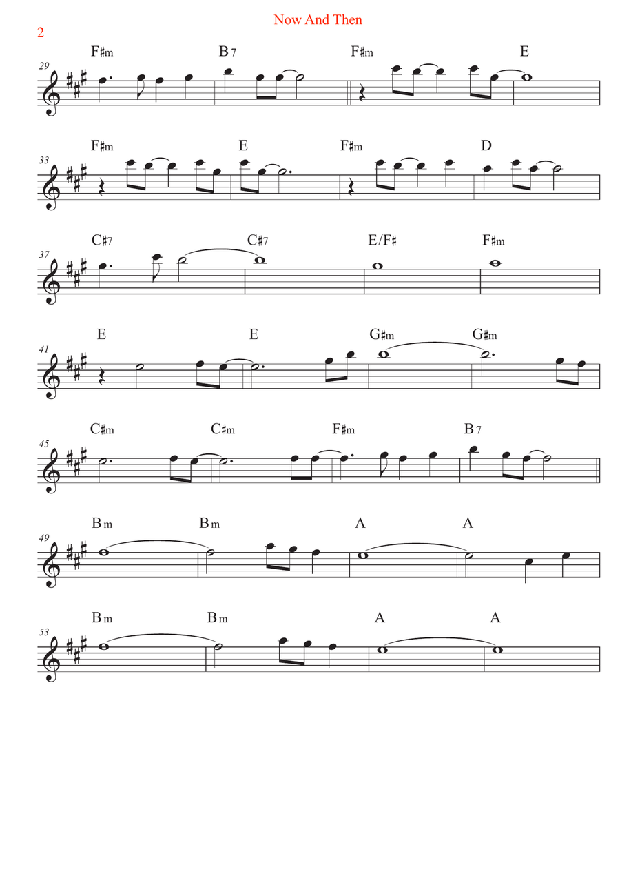Now And Then by The Beatles Alto Saxophone - Digital Sheet Music page 2