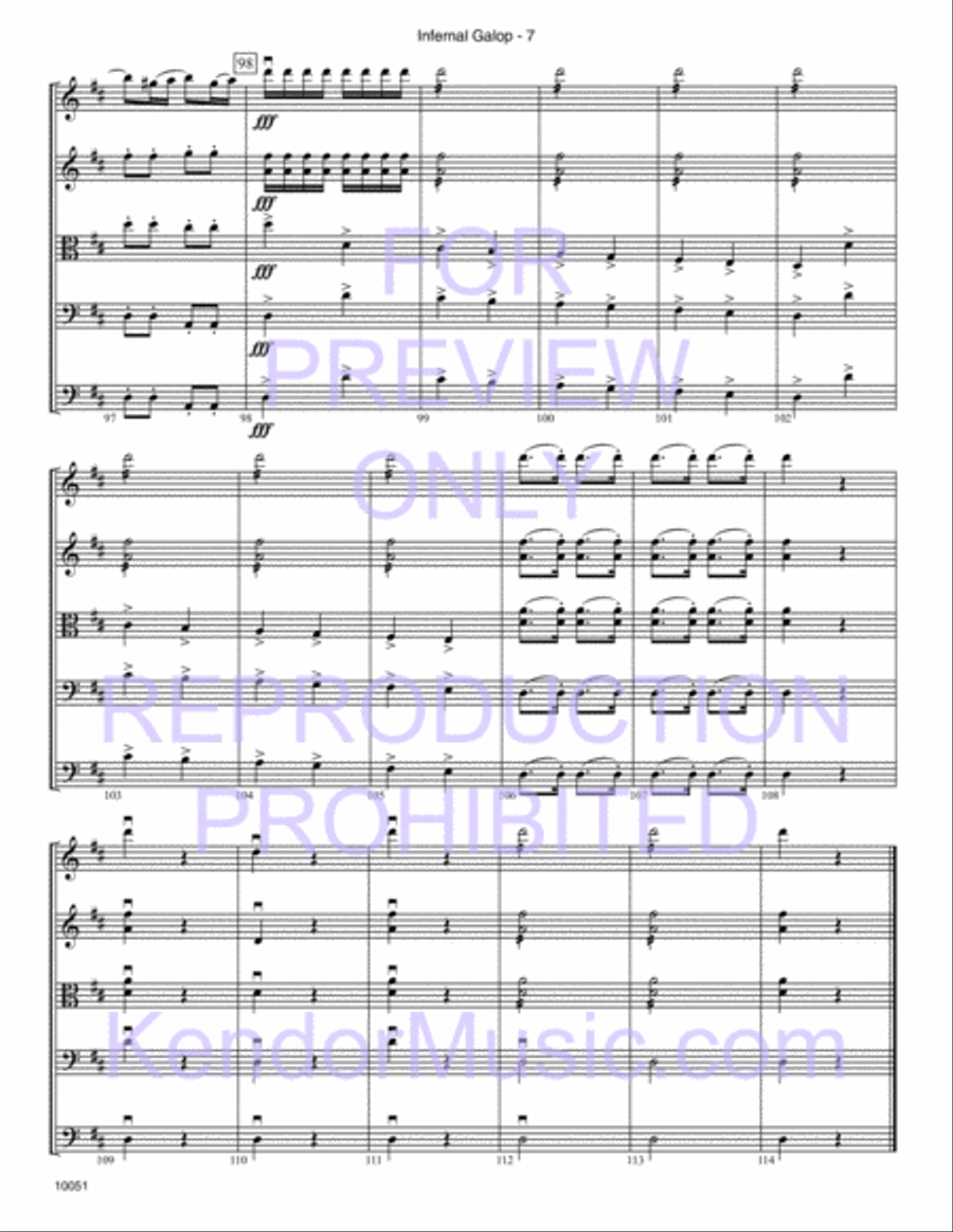 Infernal Galop (from Orpheus In The Underworld, Act 2) String Orchestra scores gallery preview page 8