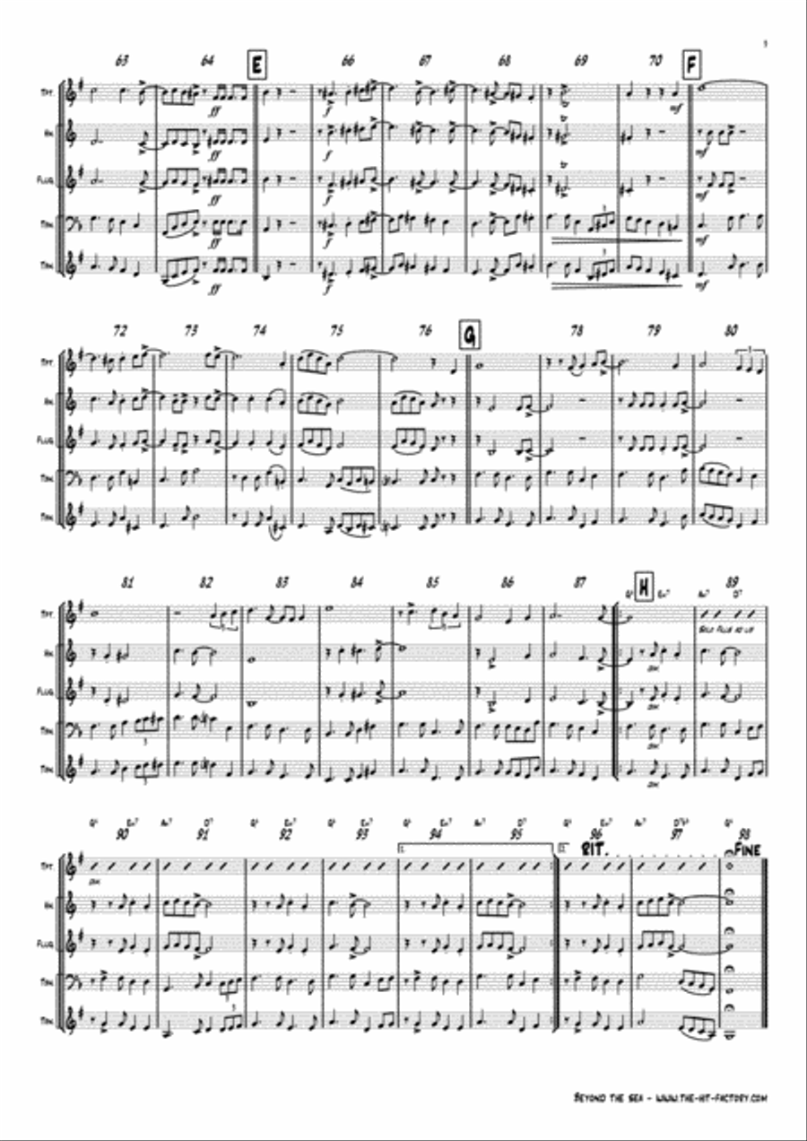 Beyond The Sea Euphonium scores gallery preview page 3