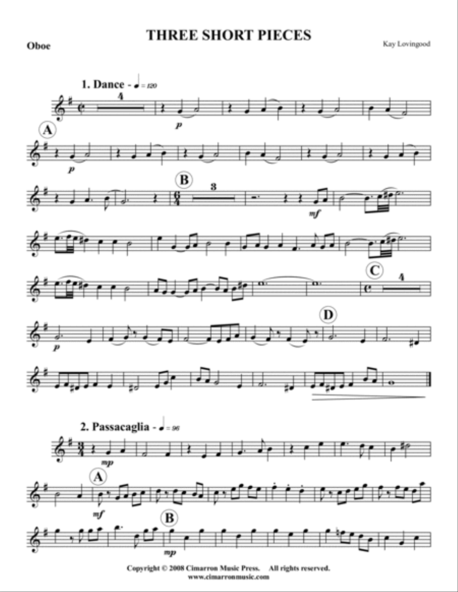 3 Short Pieces Woodwind Trio scores gallery preview page 5