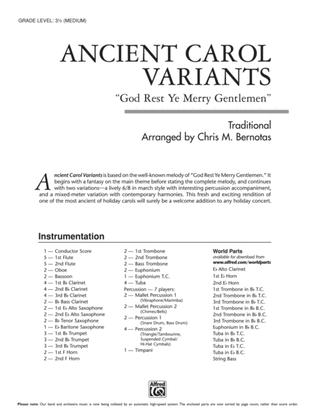 Ancient Carol Variants: Score