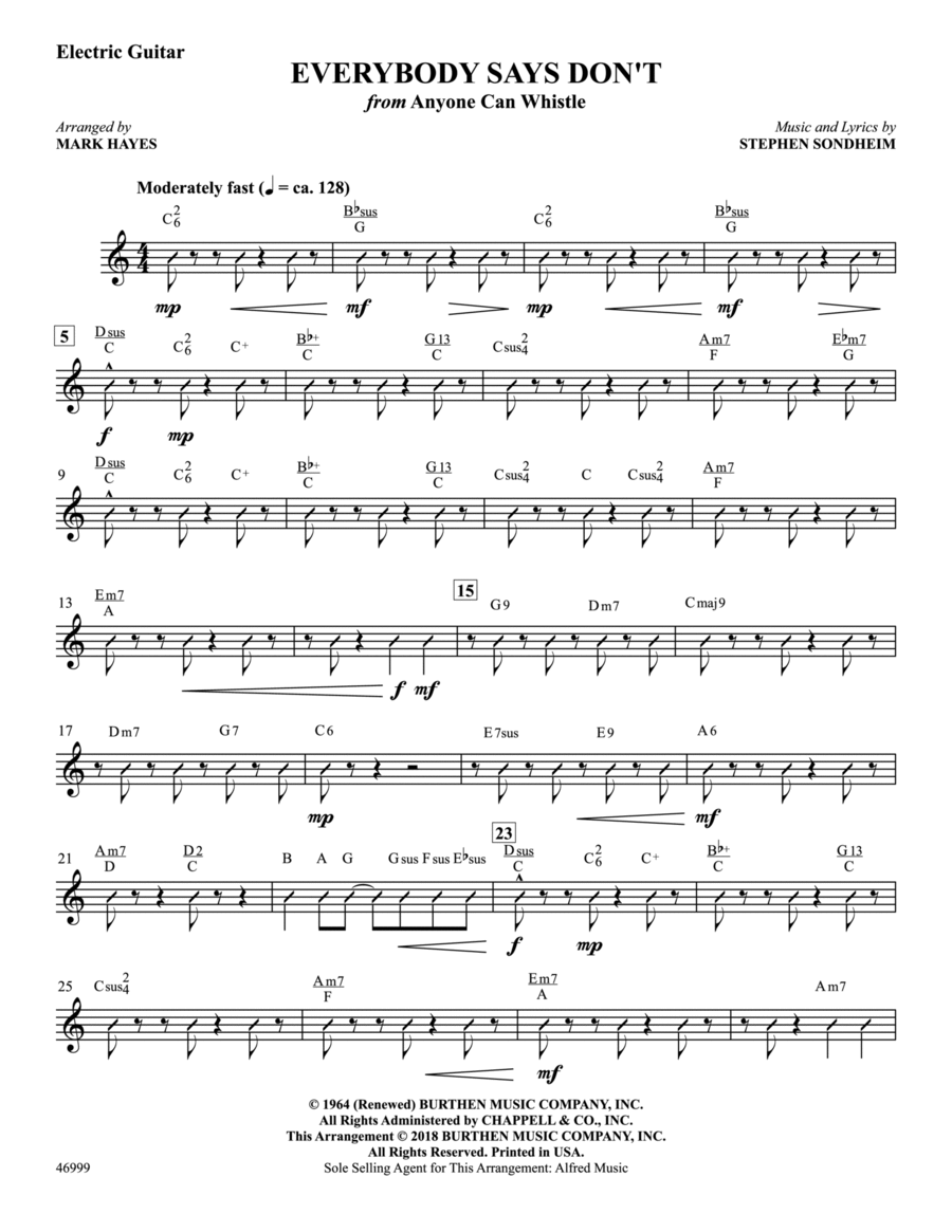 Everybody Says Don't: Guitar Guitar scores gallery preview page 1