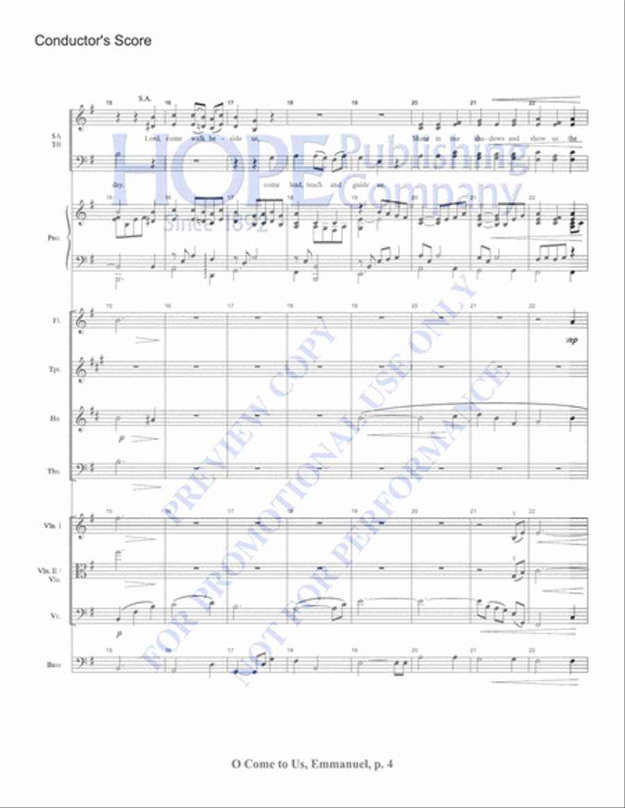 O Come to Us, Emmanuel Choir scores gallery preview page 4