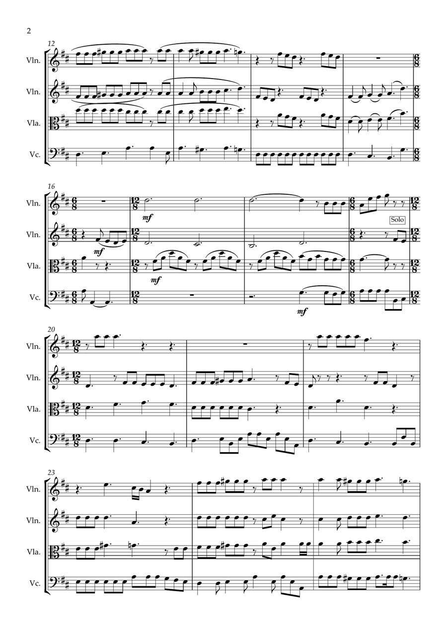 Somebody To Love String Quartet scores gallery preview page 2