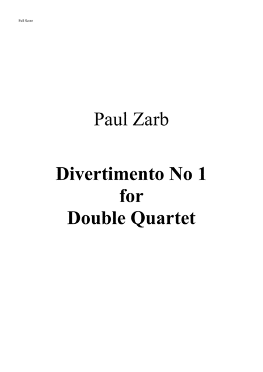 Divertimento for Two String Quartets. String Quartet scores gallery preview page 1
