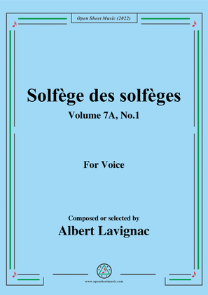 Lavignac-Solfege des solfeges,Volume 7A No.1,for Voice