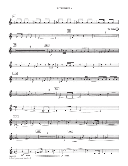 A.B.A. Symphonic March (Kitty Hawk) - Bb Trumpet 3