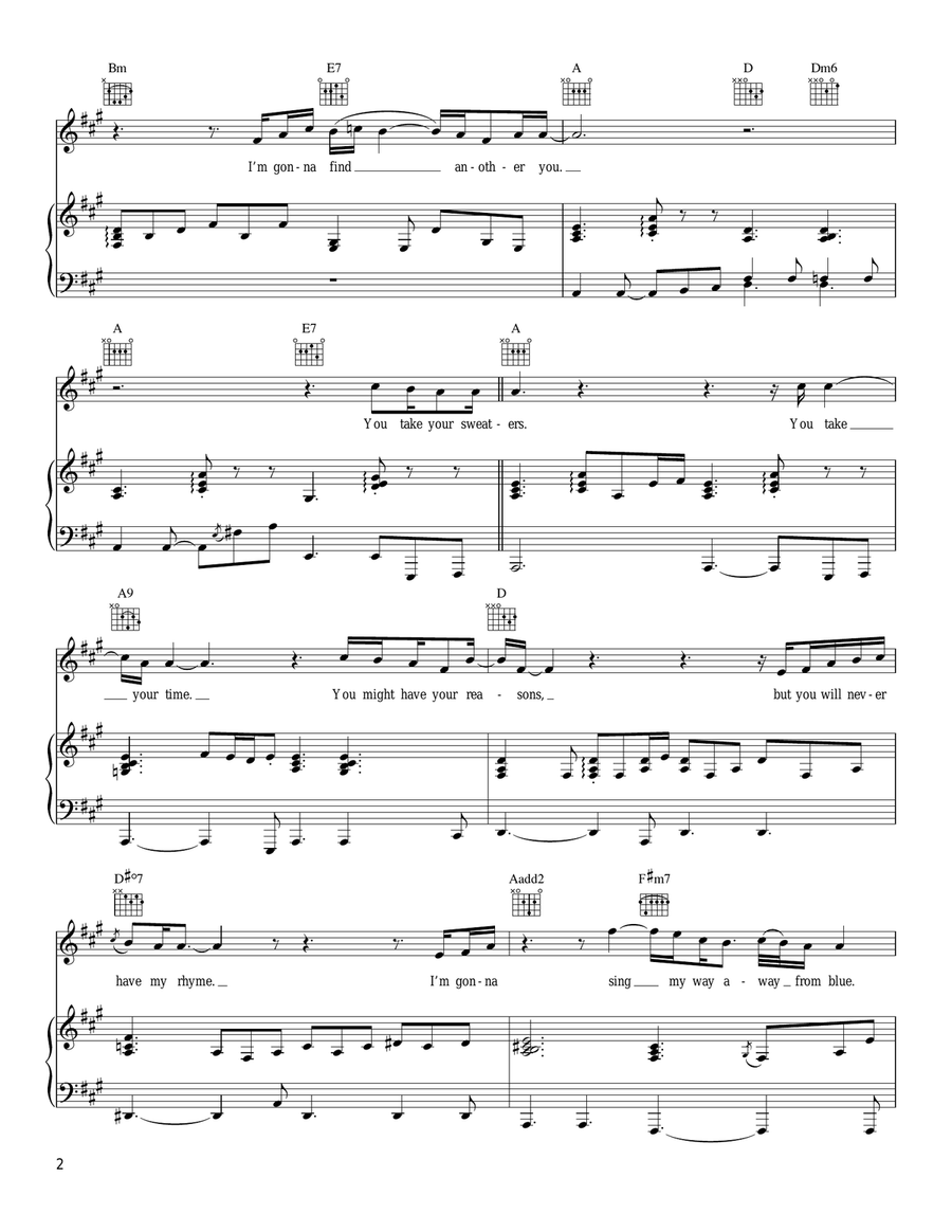 I'm Gonna Find Another You Piano, Vocal, Guitar scores gallery preview page 2
