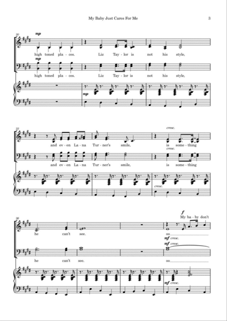 My Baby Just Cares For Me 4-Part scores gallery preview page 3