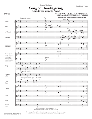 Song of Thanksgiving (Lord, to You Immortal Praise) (arr. Leavitt) - Full Score