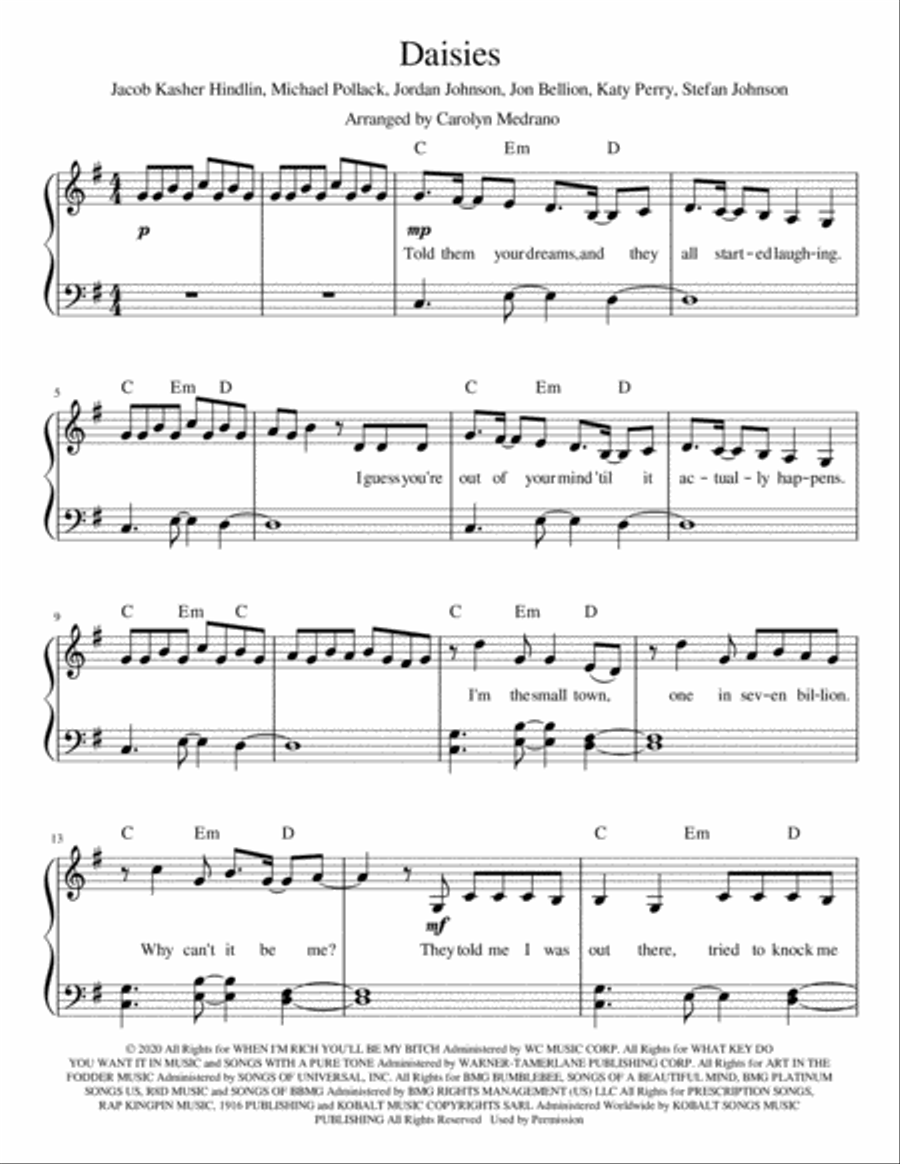 Daisies Daisies Voice scores gallery preview page 1