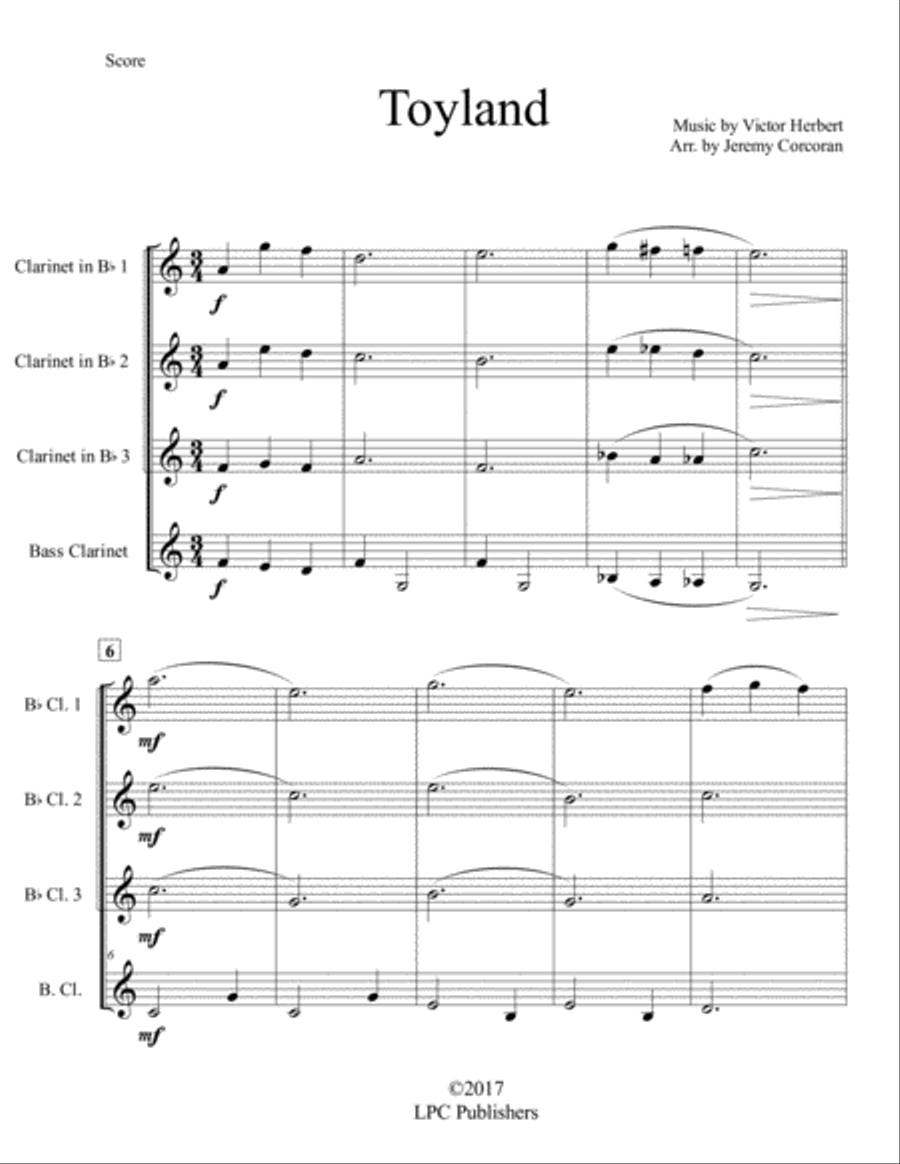 Toyland for Clarinet Quartet Clarinet Quartet scores gallery preview page 2