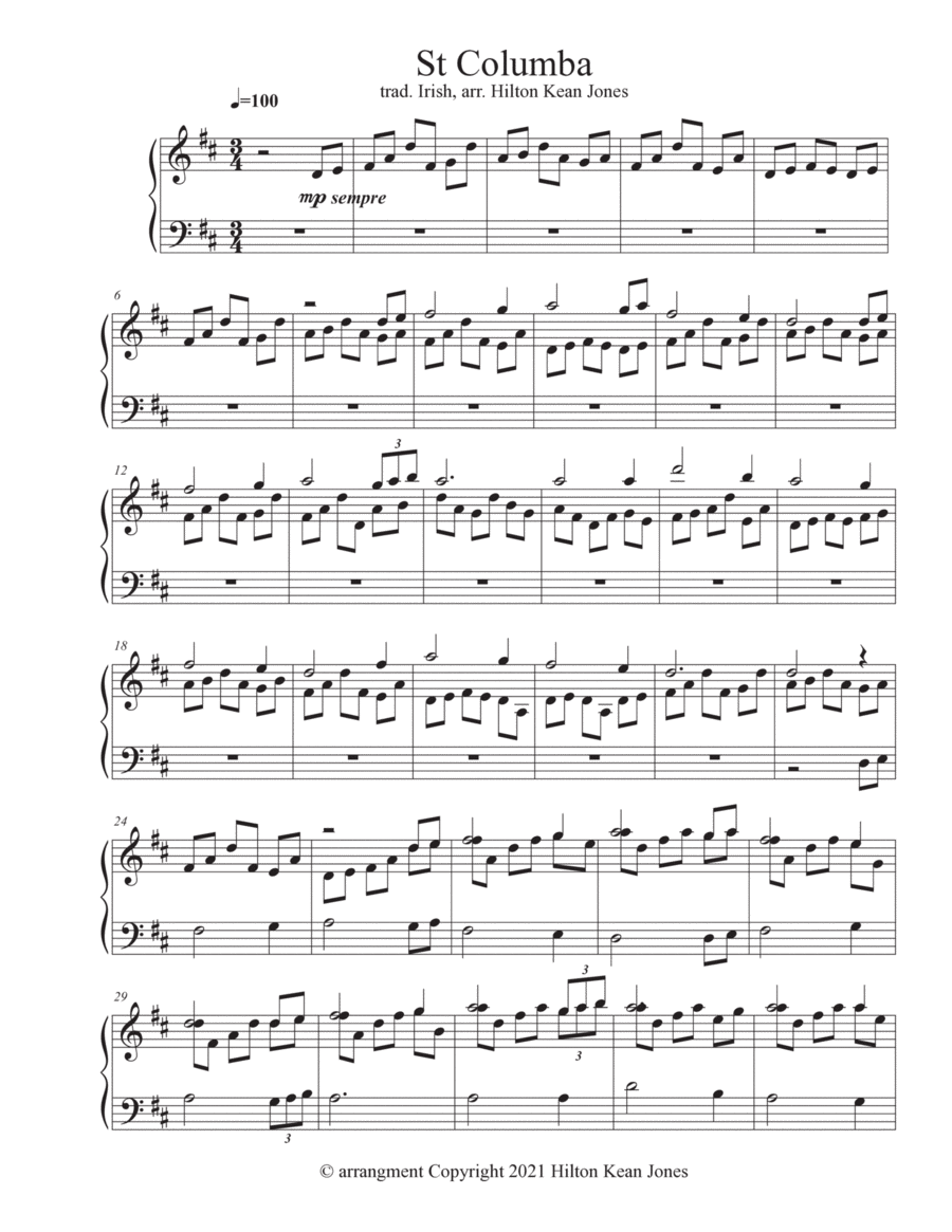 St. Columba Piano Solo scores gallery preview page 1