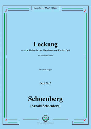 Book cover for Schoenberg-Lockung,in E flat Major,Op.6 No.7