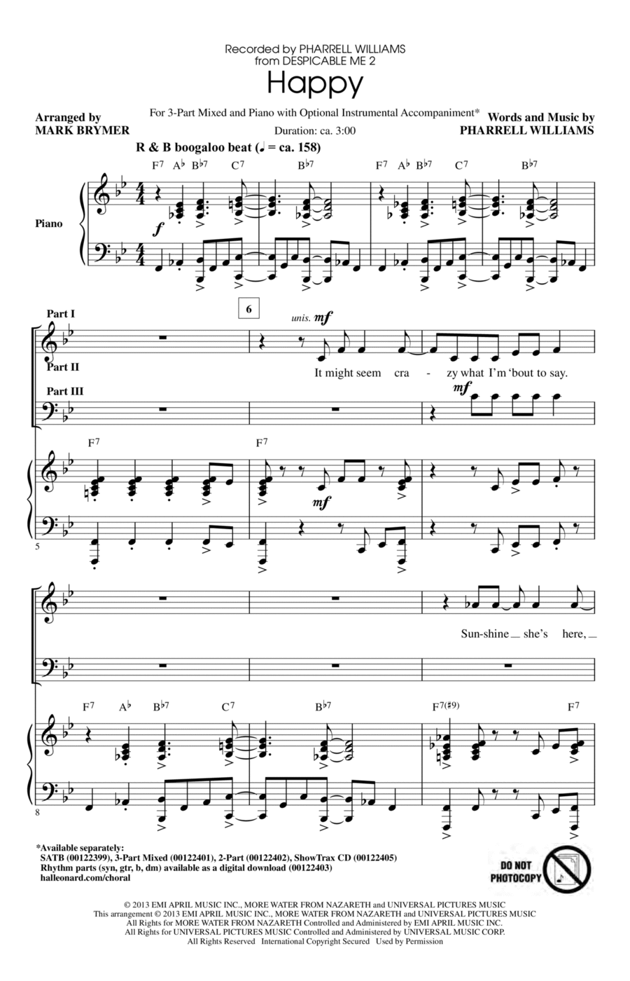 Happy 3-Part scores gallery preview page 1