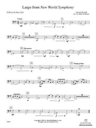 Largo from New World Symphony: (wp) E-flat Tuba B.C.