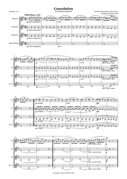 Consolation for Clarinet Quartet image number null